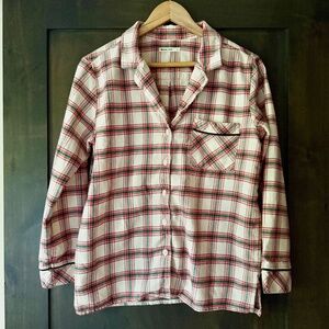 Marine Layer Pajama‎ size Small Flannel Classic PJ Top in Green & Pink Plaid